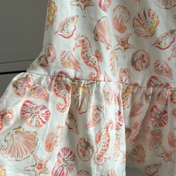 Seashell Print Girls Sleeveless Summer Dress Cream and Orange Size 5/6 - Picture 3 of 9